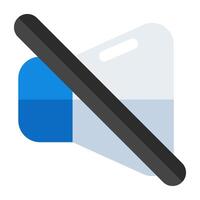 A flat design icon of speaker off vector