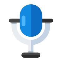 Icon of microphone in flat design vector