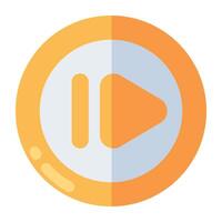 Conceptual flat design icon of play forward button vector