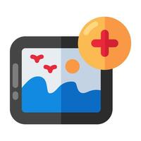 Add photo icon, editable Flat vector