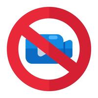 Modern design icon of no camera vector