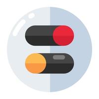 A colored design icon of toggle buttons vector