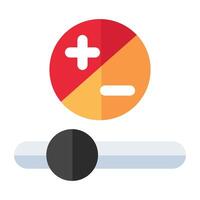 A flat design icon of brightness control vector