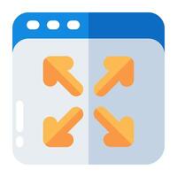 Editable design icon of outward arrows vector