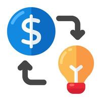 Dollar inside light bulb showing concept of financial idea vector