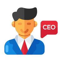 An icon design of CEO, chief executive officer vector