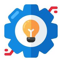 A flat design icon of idea generation vector