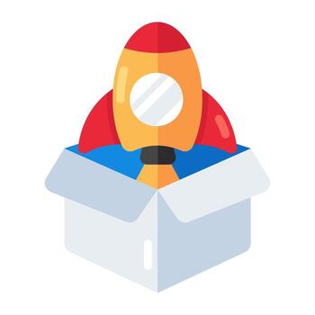 Conceptual flat design icon of launch vector