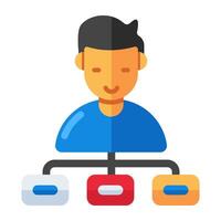 A modern design icon of user network vector