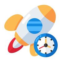 Conceptual flat design icon of launch vector
