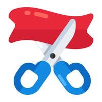 Conceptual flat design icon of inauguration vector