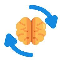 A colored design icon of brain update vector