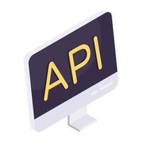 An icon design of api vector