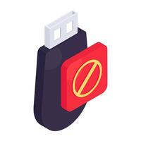 An icon design of stop usb vector