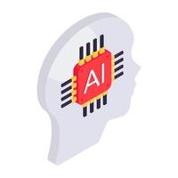 A trendy design icon of ai brain vector