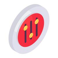 A colored design icon of audio equalizer vector