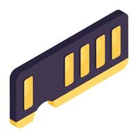 An isometric design icon of memory flashcard vector