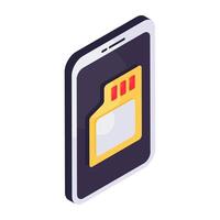 Modern design icon of mobile memory card vector
