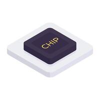 An isometric icon design of processor vector