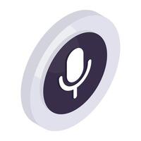 Icon of microphone in isometric design vector