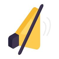 A isometric design icon of speaker off vector