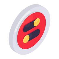 A colored design icon of toggle buttons vector