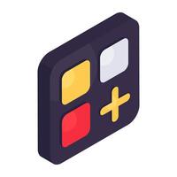 Conceptual isometric design icon of add app vector