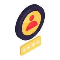 Trendy design icon of profile login vector