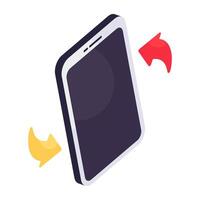 Creative design icon of mobile tilting vector