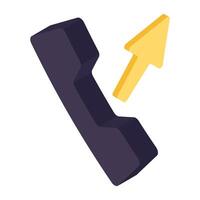 A isometric design icon of outgoing call vector