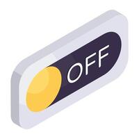 A colored design icon of off button vector