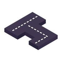 Conceptual isometric design icon of road vector