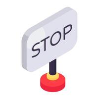 Modern design icon of stop board vector