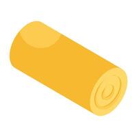 An isometric design icon of haybale vector
