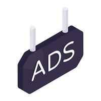 Modern design icon of ad board vector