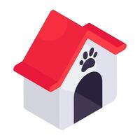 Conceptual isometric design icon of doghouse vector