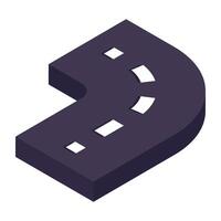 Conceptual isometric design icon of road vector