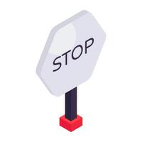 Modern design icon of stop board vector