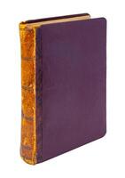 Side view of a old closed book isolated on a white background photo