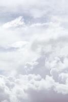 Abstract view on a gray cumulus fluffy clouds as background, texture photo