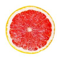 Round slice of grapefruit isolated on a white background photo