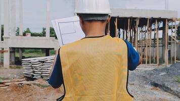 Construction worker, tablet and portrait of man with research and digital data for solar panel installation. Happy, engineer and male contractor with eco and energy project with tech and online plan video