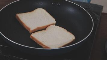 Closeup image of a chef cooking whole wheat sandwich and vegetables salad in kitchen video