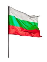 Fluttering flag of the Republic of Bulgaria isolated on a white background photo