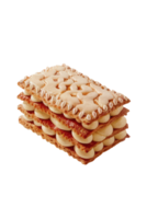 Close-up of a mille-feuille with vanilla ice cream png