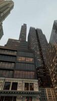 Looking directly up at the skyline of the financial district video