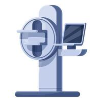 Modern medical computed tomography scanner standing with display vector