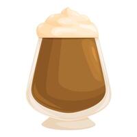 Delicious coffee cocktail with cream standing on white background vector