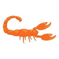 Orange scorpion standing in attacking position vector