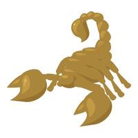 Golden scorpion standing in attacking position vector